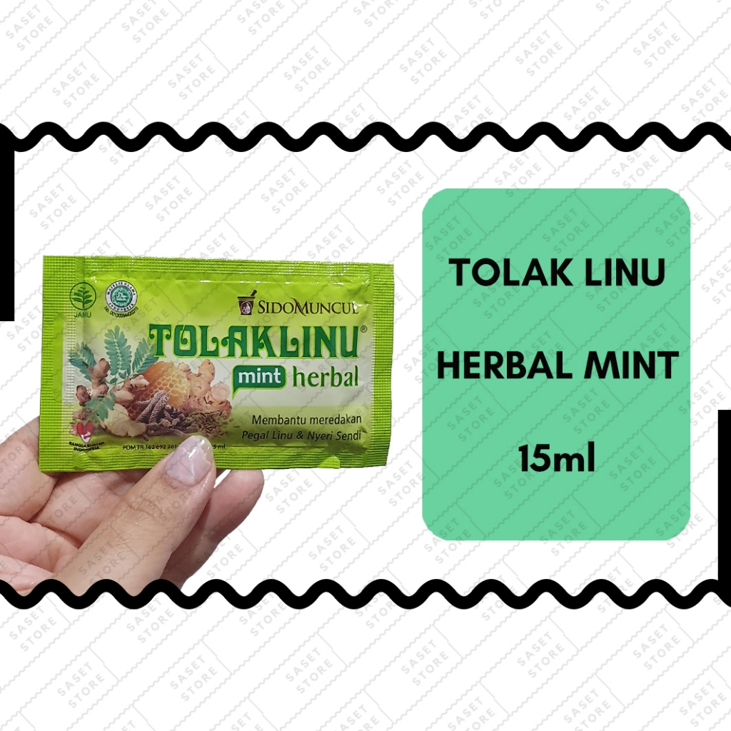 Tolak Linu Herbal Mint 15ml Sachet Obat Jamu Sirup Pegal Linu Nyeri Sendi