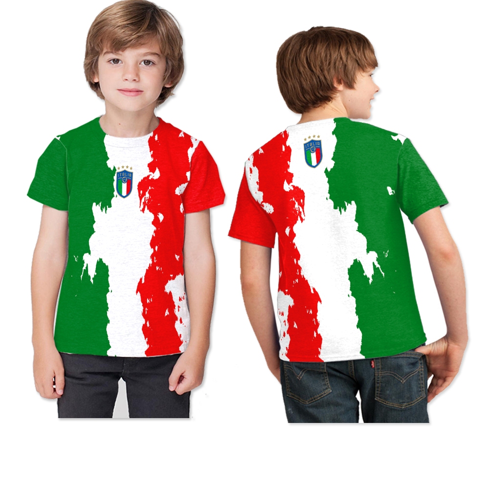 KAOS ANAK BENDERA NEGARA ITALIA // BAJU ANAK SUBLIME TIMNAS ITALIA // T-SHIRT ANAK TIM ITALIA