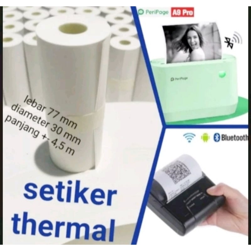 

Kertas Stiker Thermal Ukuran 77X30 paket 10 roll
