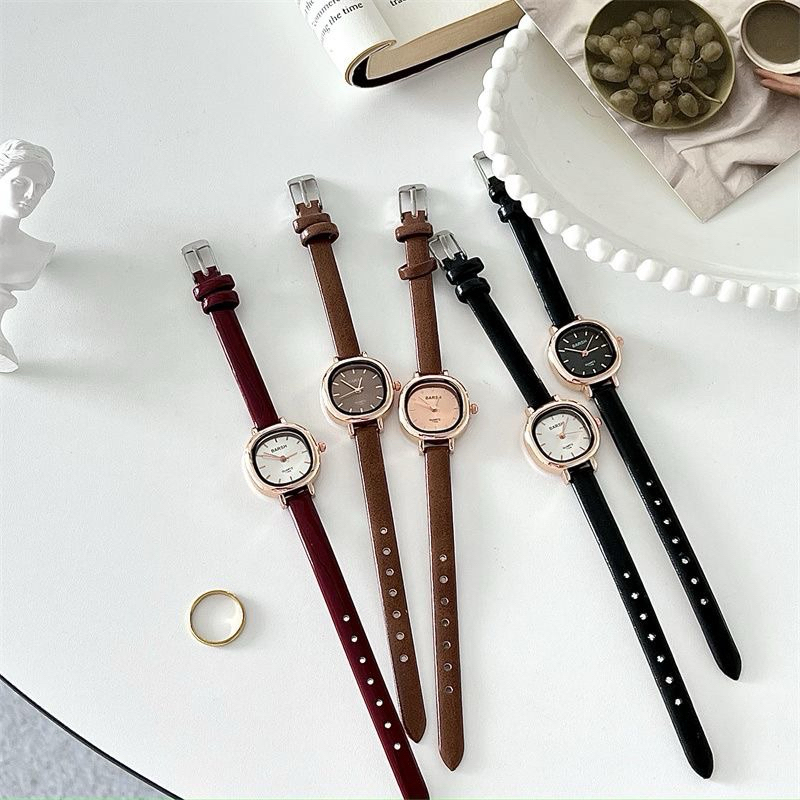 Billie BARSH Jam Tangan Korea Wanita Jam Analog Kecil Tali Kulit Korea Fashion BS043 Jam Tangan Wani
