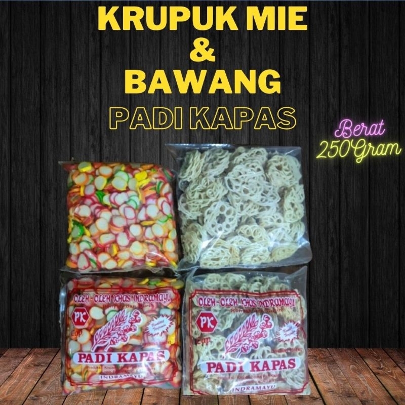 

Kerupuk seblak mawar mie putih keriting & bawang 250gr merk padi kapas Indramayu cirebon