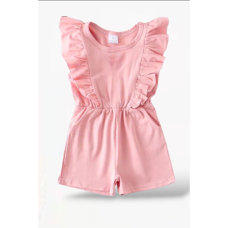 jumpsuit anak perempuan Kimberly baju bayi dan anak perempuan jumpsuit ruffle denim jumplay jeans ba