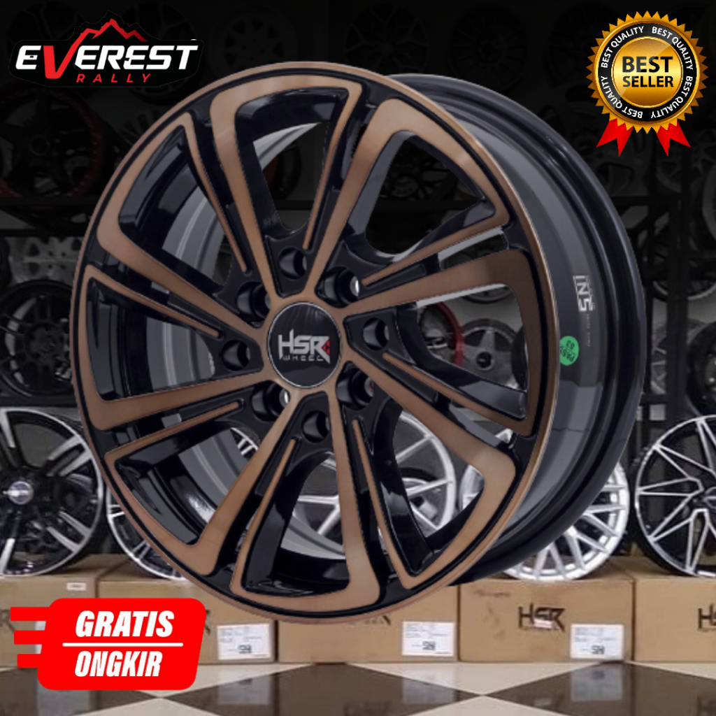 VELG RACING HSR UNTUK MOBIL DATSUN, KARIMUN RING 14 LEBAR 55 LUBANG 5 BKBRONZE