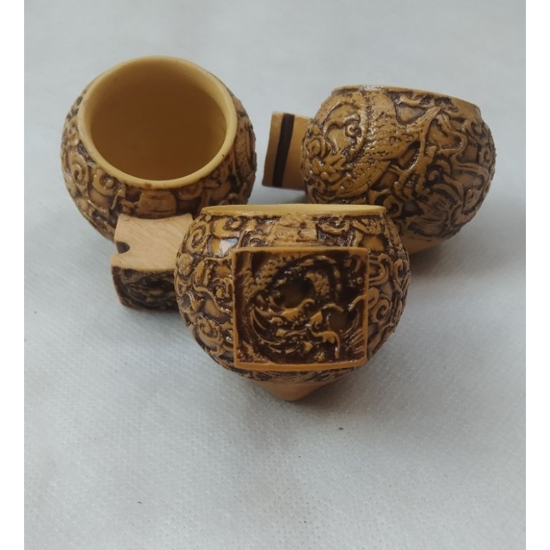 cepuk / mangkok tempat pakan minum sangkar burung pleci/konin/kolibri motif naga