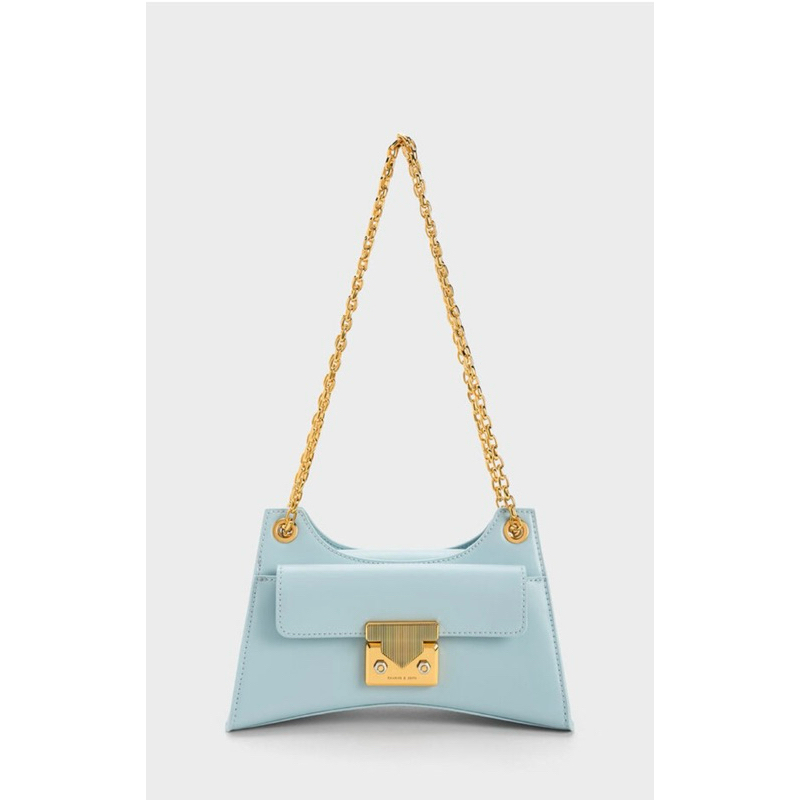 Tas Charles & Keith Eudora Sculptural Bag - Blue - Tas cnk original - Tas cnk sale