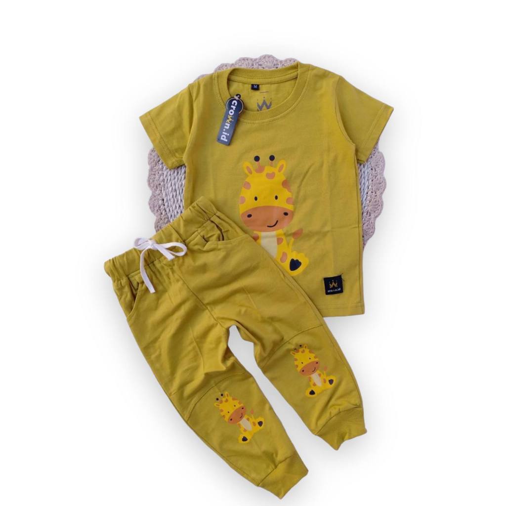 SETELAN BAJU ANAK PAJAMAS LAKI LAKI - PREMPUAN CROWN ID