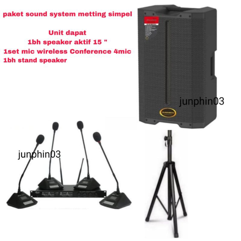 paket sound system metting mic Conference + speaker aktif 15 "