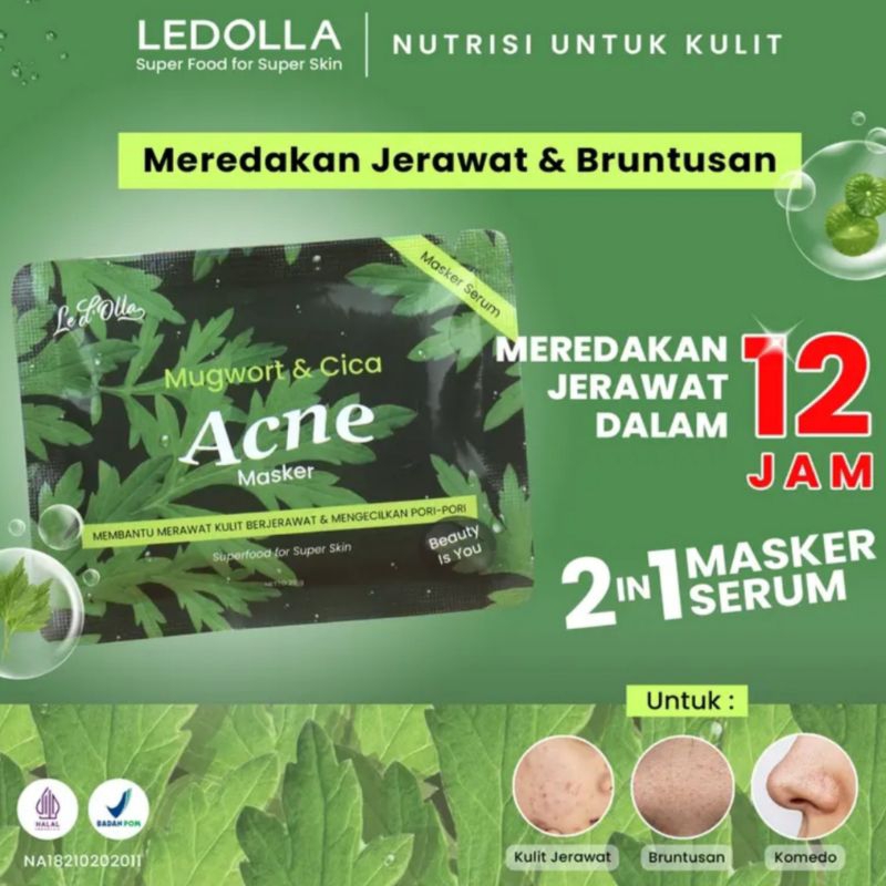 LEDOLLA Masker Wajah Jerawat Mugwort & Cica