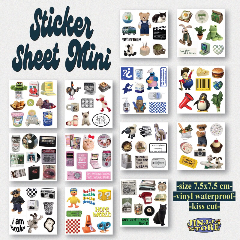 

sticker sheet mini, sticker y2k, sticker thence, sticker kidcore, sticker aesthetic, sticker journaling