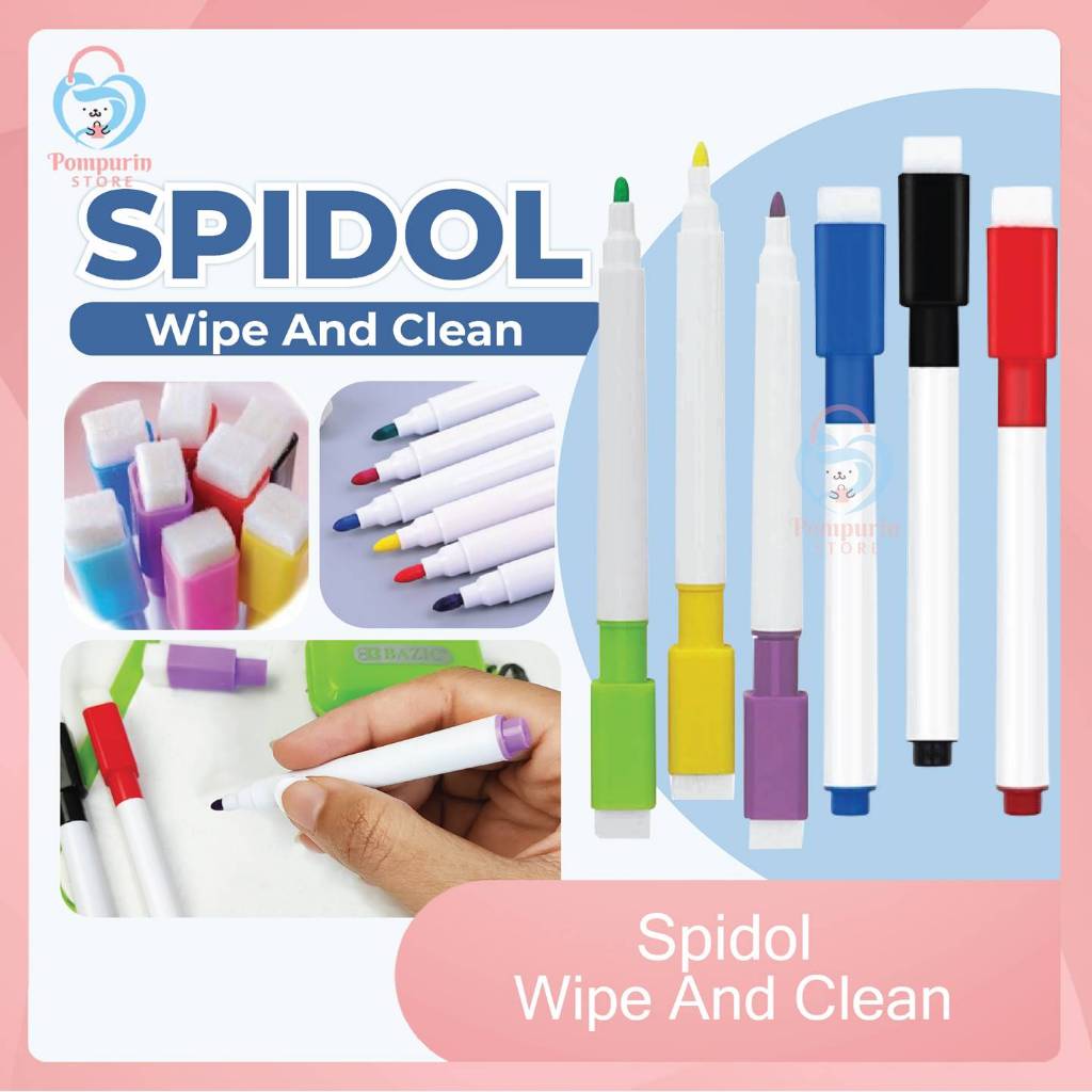 

Spidol Wipe & Clean - Spidol Pena Warna Warni dengan Penghapus Bolpoin Spidol Pena Bolpen dengan Penghapus