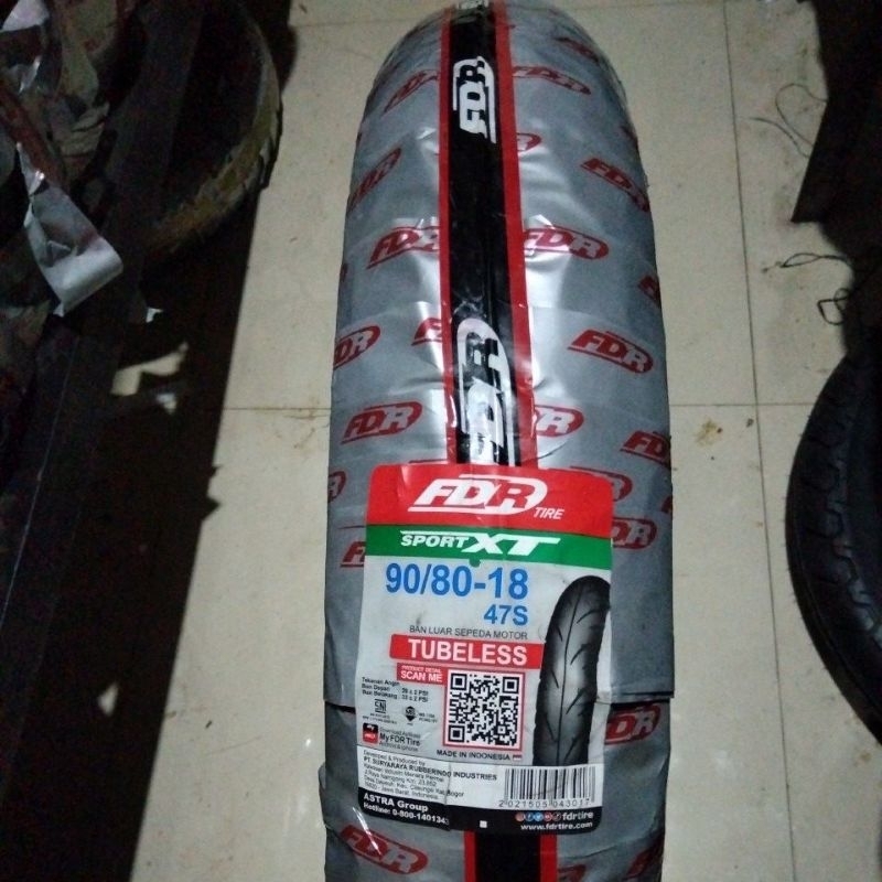 FDR 90/80-18 SPORT XT BAN LUAR FDR RING 18 TUBELESS TL SPORTXT BAN MOTOR 90 80 RING18 TUBLESS