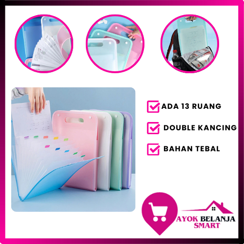 

ABS Tas file Handle Warna Transparan Anti Air Multi Layer Folder Tas File 13 Sekat Map Tas Dokumen A4 Folder Map Kerja Document