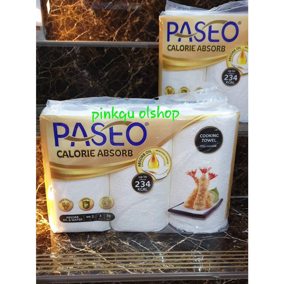 

BAYAR DITEMPAT Tissue paseo calorie absorb cooking towel 3 rolls 7 sheet 2 plyRoll