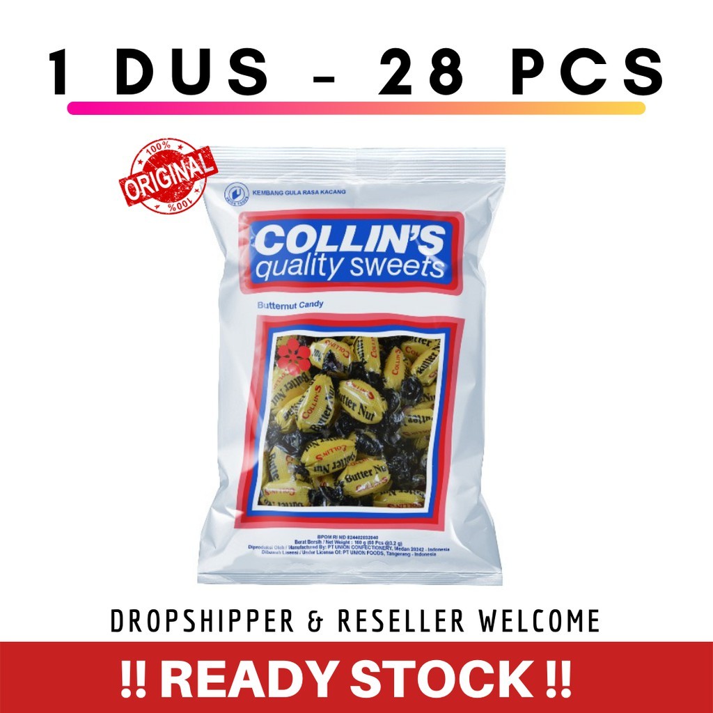 

PERMEN KACANG BUTTERNUT COLLINS JADUL 50 BUTIR | 160 GRAM / PERMEN KEMBANG GULA RASA KACANG