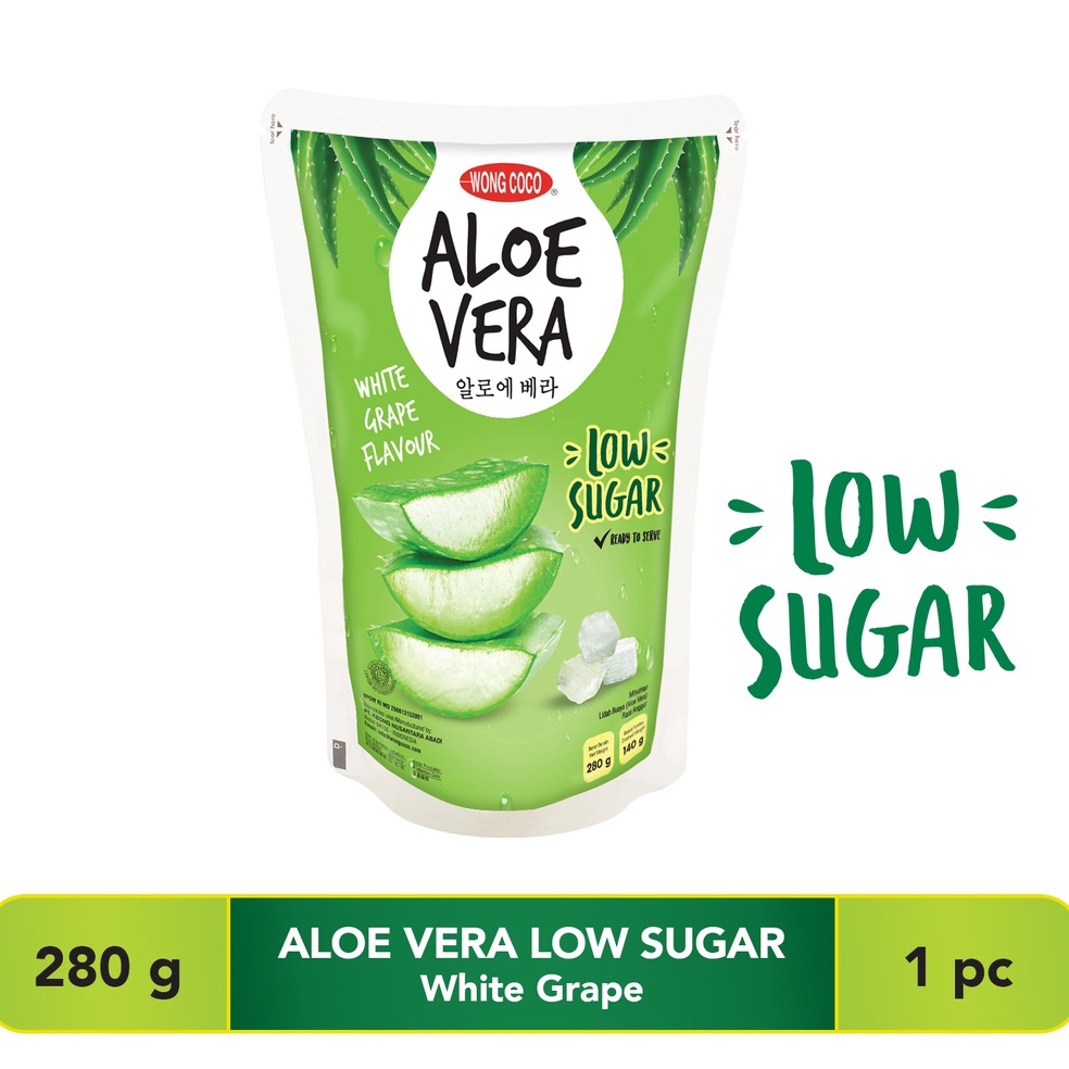 

READY STOK Wong Coco Aloe Vera LOW SUGAR White Grape 28Gr