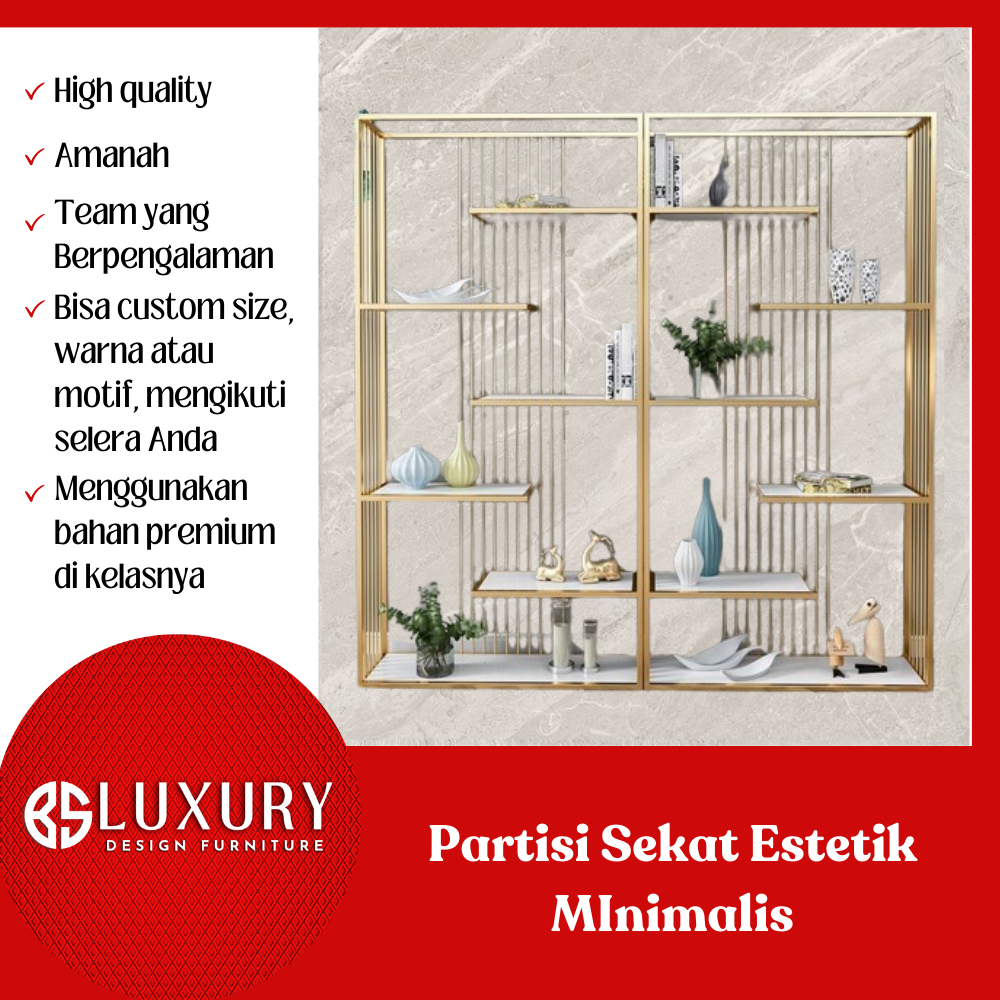 Partisi Vertikal Estetik Sekat Ruangan Minimalis Kualitas Premium