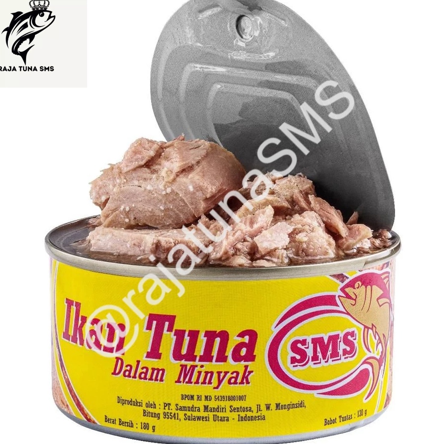 

BKJL981 Terlaku Ikan tuna kaleng SMS Tuna chunk dalam minyak 18gr