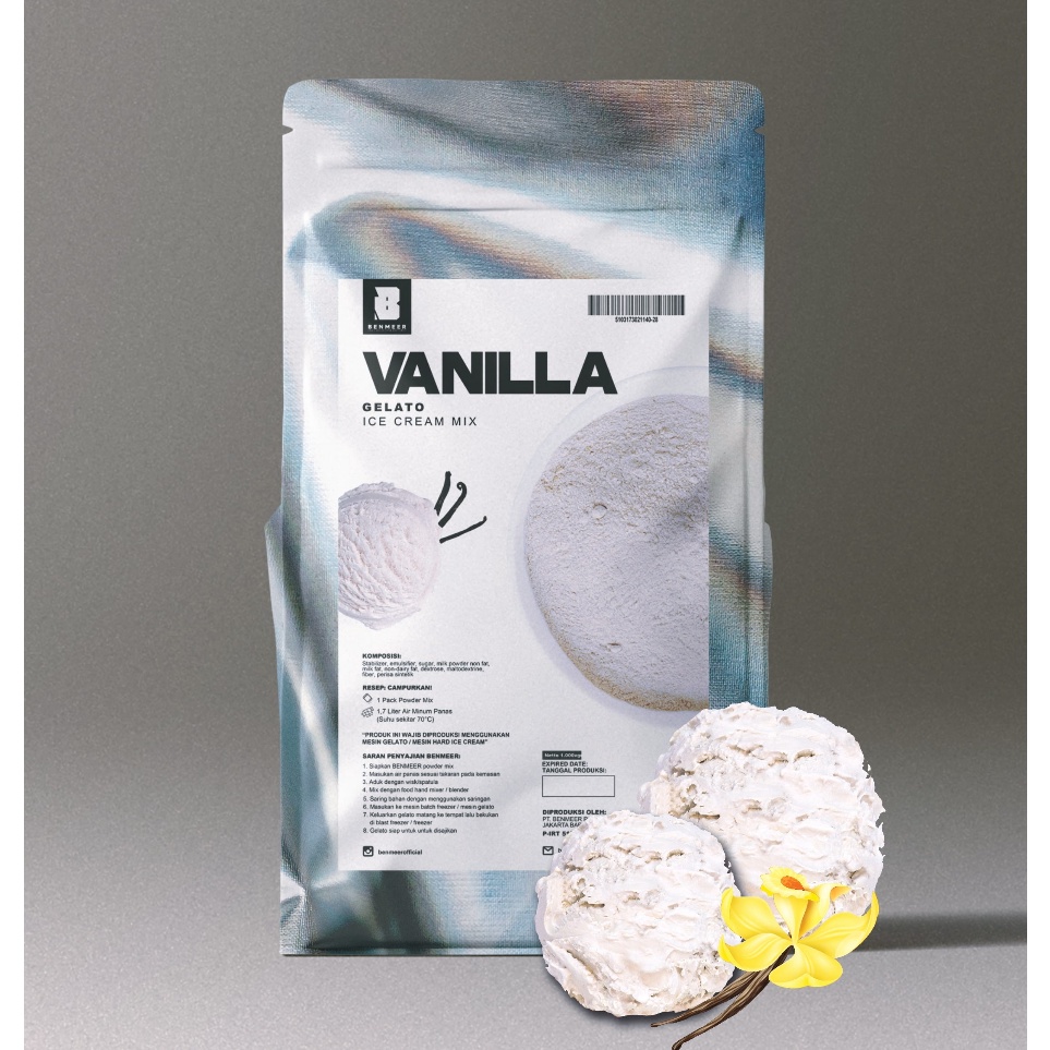 

FXCH3752 COD NEWPRODUCT BENMEER Vanilla Bubuk Powder Gelato dan Hard Ice Cream Italian Ice Cream Mix Instant