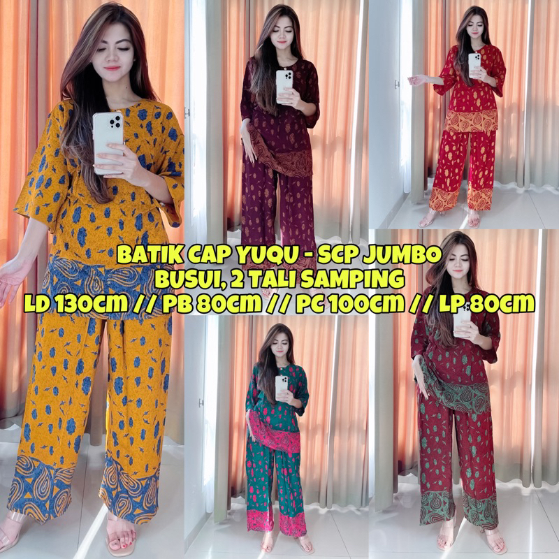 JMB001 l SETELAN CELANA PANJANG BATIK CAP PEKALONGAN / PIYAMA BIG SIZE MOTIF LIMITED EDITION