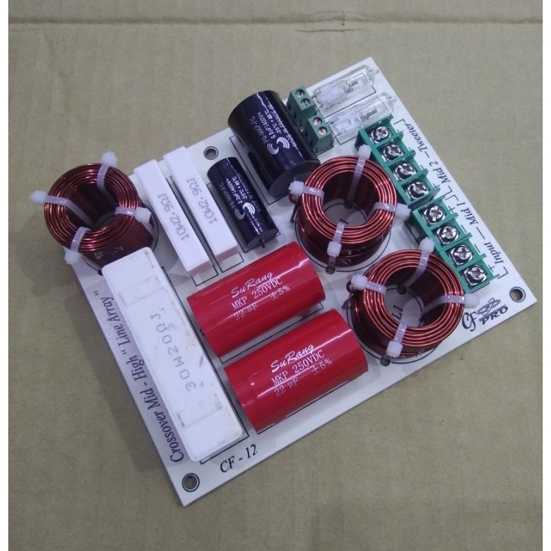 crossover pasif line array double mid cf pro