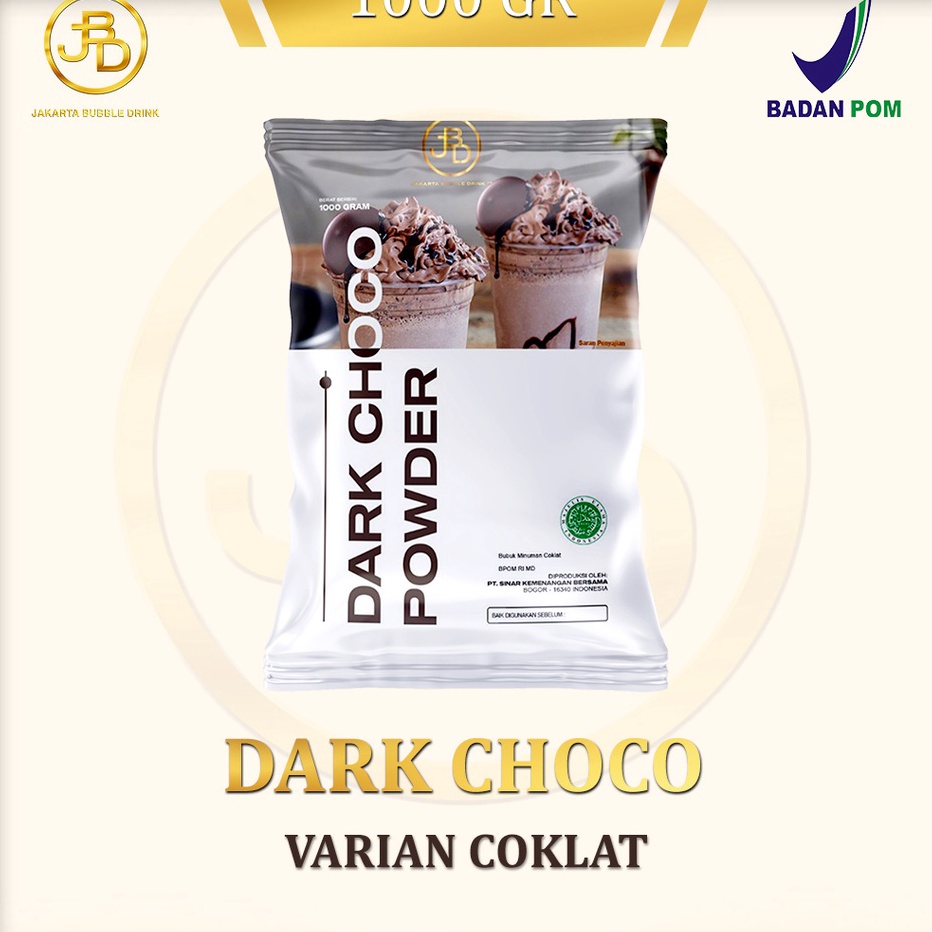 

QCVB8444 DiSkon Bubuk Minuman Premium DARK CHOCOLATE Jakarta Bubble Drink BPOMHALAL