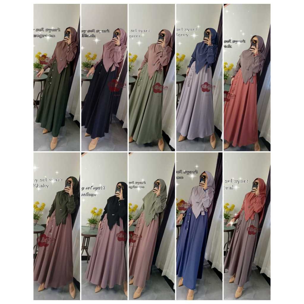 Tiffany /Humaira Set Syari ori by Athata,gamis muslim original, GAMIS ITY CREPE, GAMIS NEW MODEL, GA