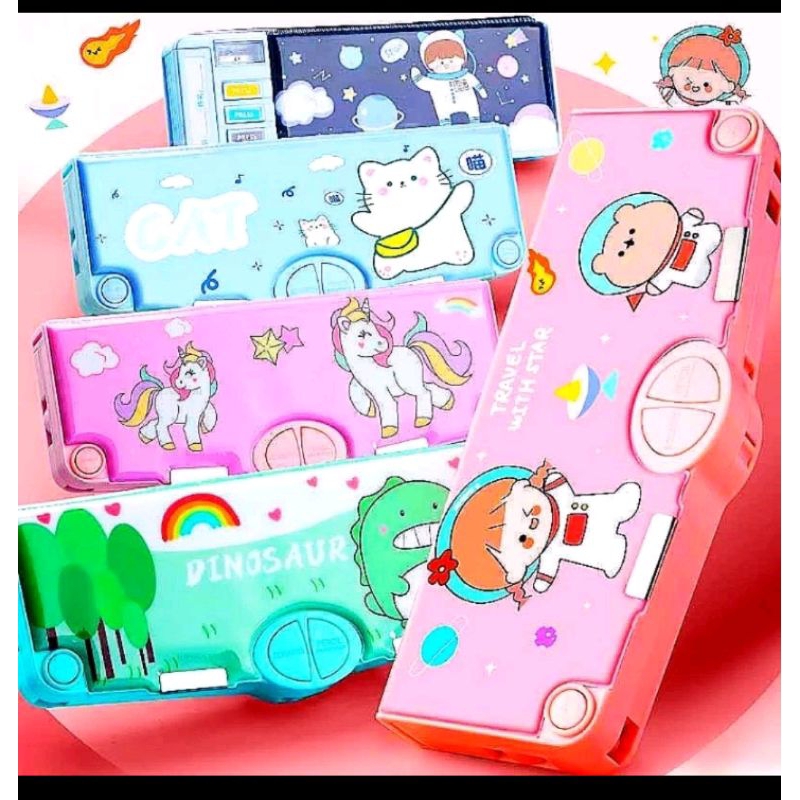 

HJK Kotak/Tempat Pensil Viral/Multifungsi Motif Astronot Pink