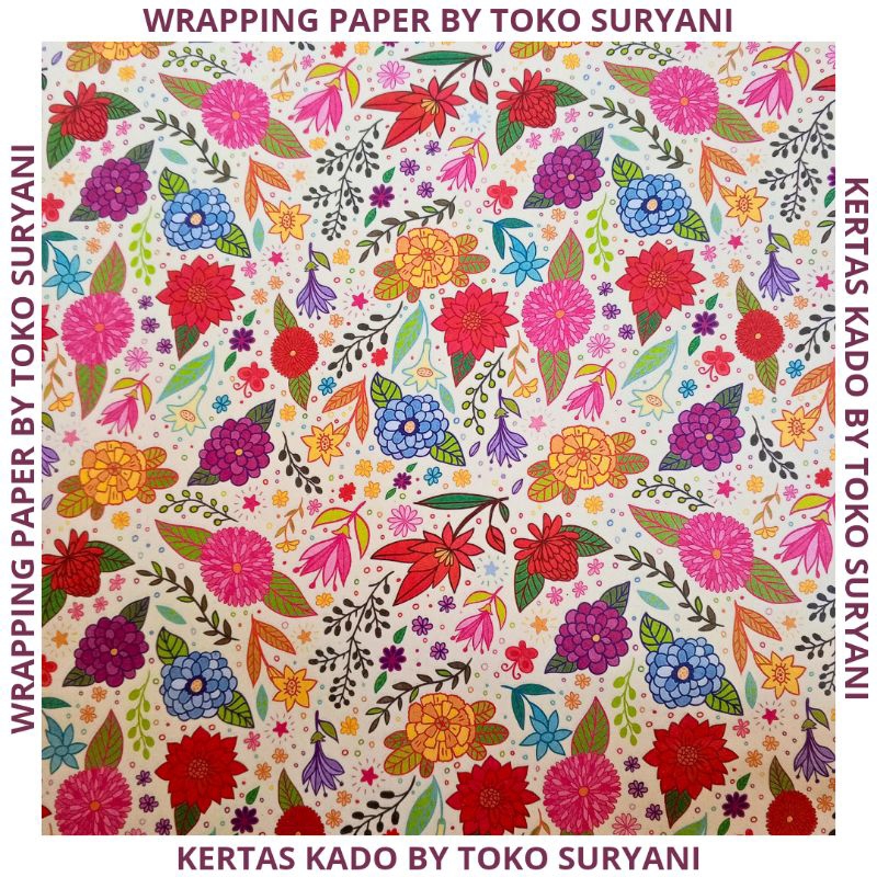 

KERTAS KADO MOTIF BUNGA / WRAPPING PAPER / BUNGKUS KADO / SAMPUL KADO / SAMPUL BUKU