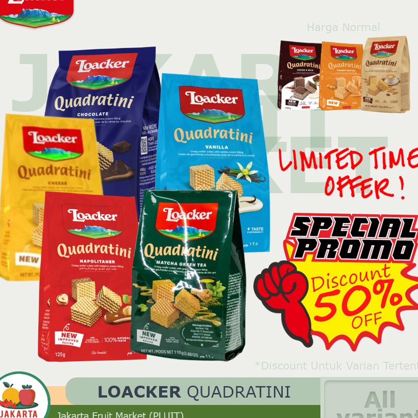 

SCNY8415 MEGA SALE PROMO LOACKER QUADRATINI ALL Chocolate matcha vanilla Cheese Napolitaner SK Berlaku