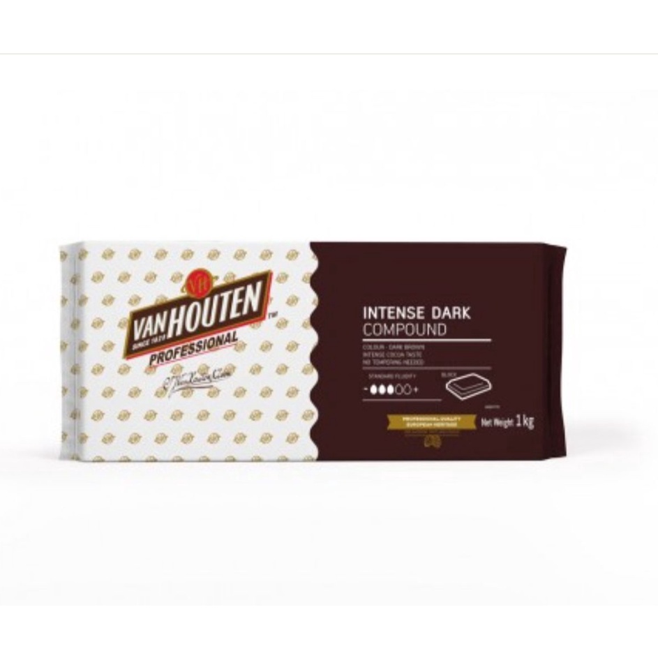 

QCJV4838 STOK SIAP COD Van Houten Barry Callebaut Intense Dark Chocolate Compound Houten 1kg