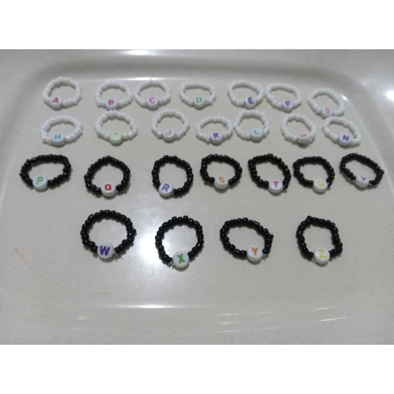 cincin manik huruf, cincin manik manik