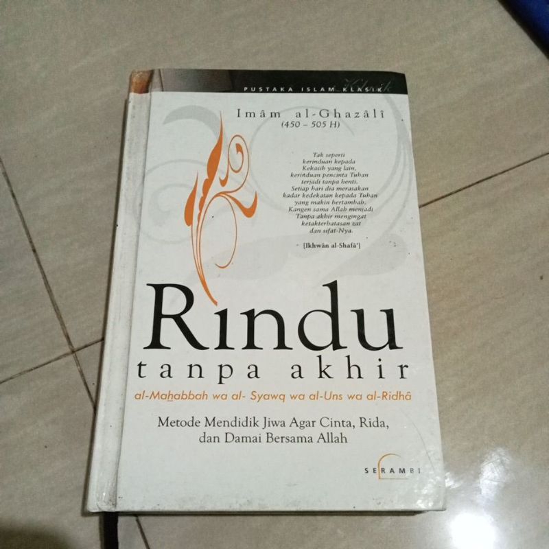 BUKU ORI RINDU TANPA AKHIR PENERBIT SERAMBI HARD COVER