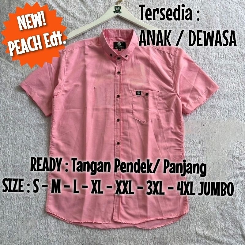 BAJU KEMEJA KOKO DEWASA AYAH ANAK KERAH POLOS LENGAN TANGAN PANJANG PENDEK BiMo WARNA SOFT DUSTY PIN
