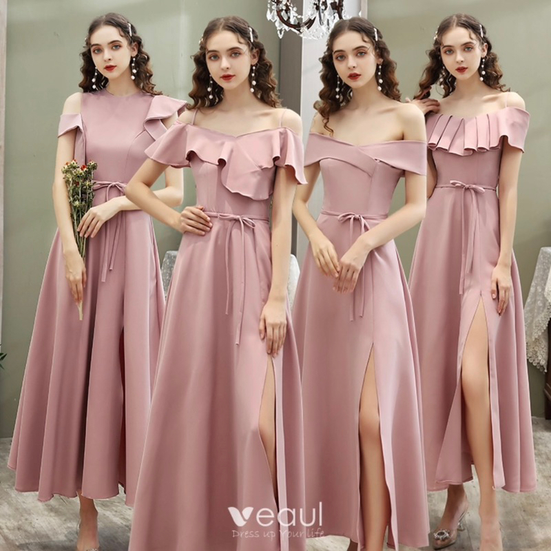MEILIN DRESS CO - Dress pesta wanita maxi slit a line dress off shoulder sabrina dress party big siz