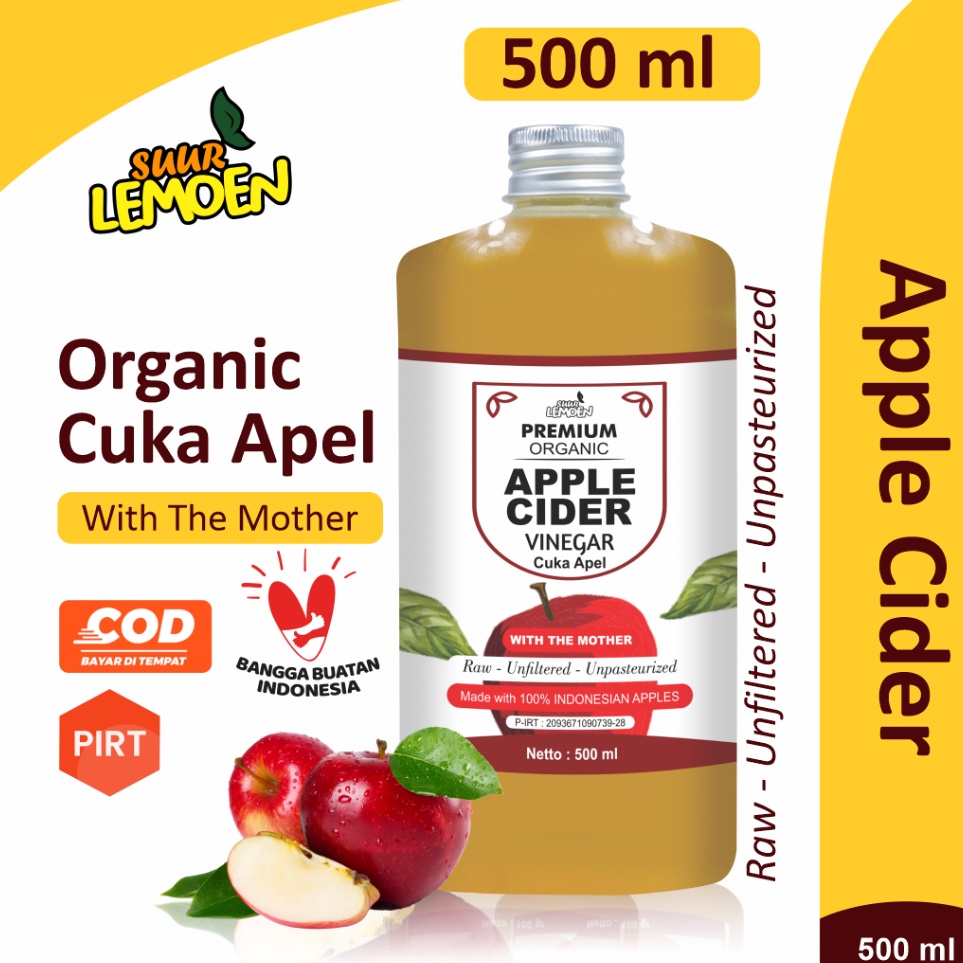 

TVRW7313 1111 CUKA APEL Apple Cider Vinegar 25 ml 5 ml Premium CUKA APEL Organik With The Mother Untuk Diet Alami by Suur Lemoen