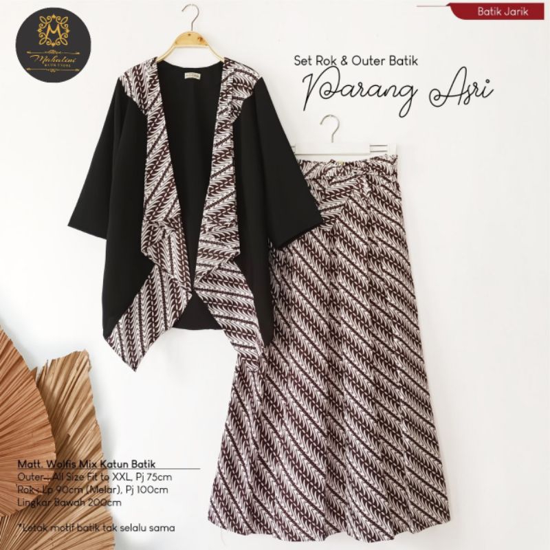 SET ROK BATIK SOLO DAN OUTER/BATIK EKSKLUSIF/OUTER BATIK MURAH/SET BATIK KERJA/OUTER BATIK SOLO