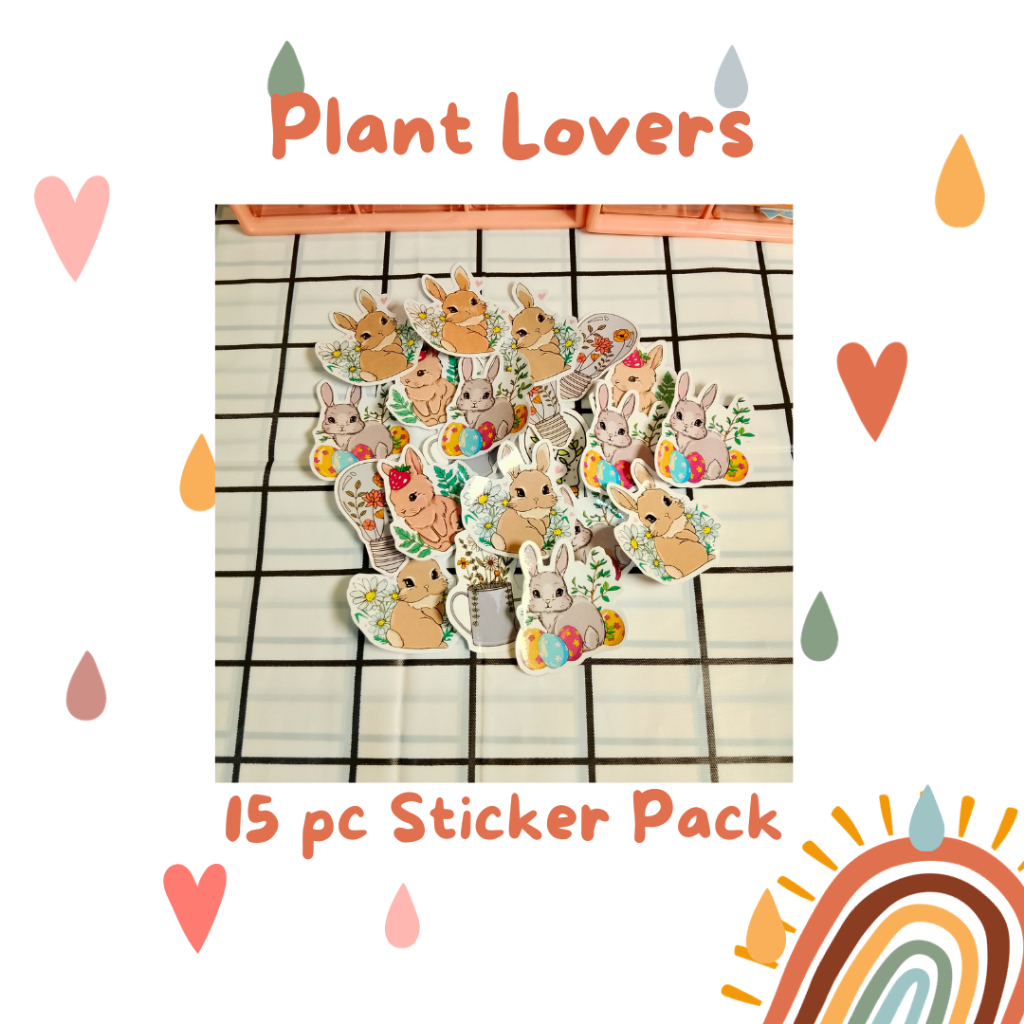 

SPS014 - [15Pcs] Plant Lover Sticker Aesthetic Waterproof 5cm Premium Untuk Jurnal Planner Notebook