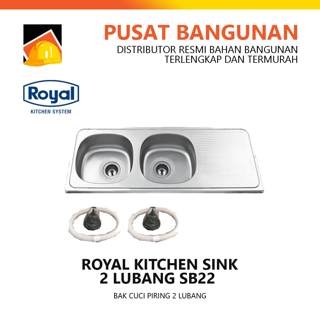 BAK CUCI PIRING 2 Lubang ROYAL KITCHEN SINK SB22