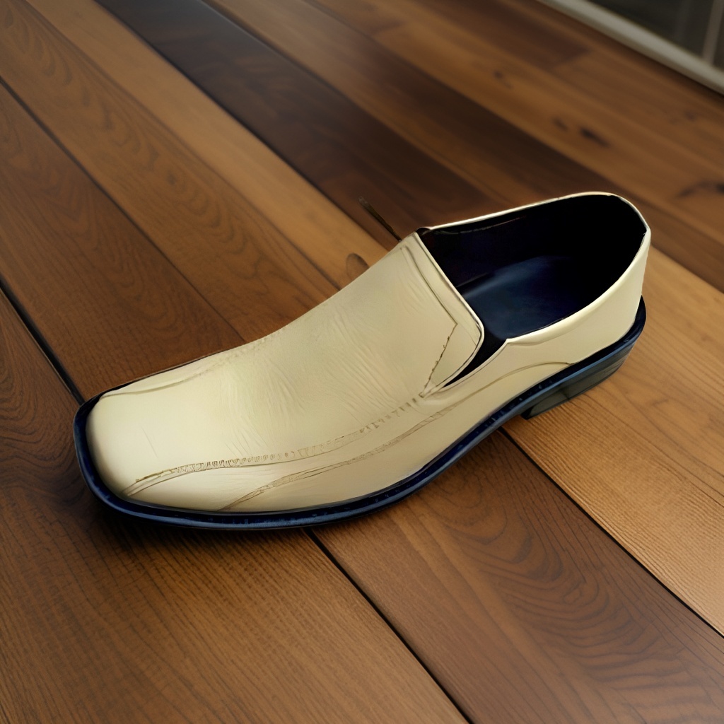 SEPATU PANTOFEL FORMAL KANTOR CHIFFRON KUNING GADING IVORY PRIA UKURAN BESAR JUMBO BIG SIZE