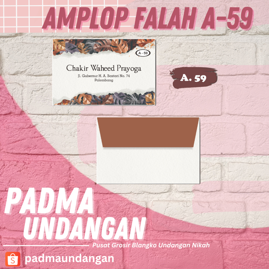 

Amplop Falah A-59 | Pusat Grosir Blangko | PadmaUndangan