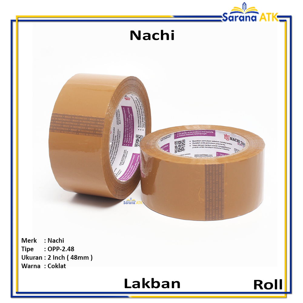 

Nachi - Lakban OPP Coklat I 2 Inch / 48mm - Roll