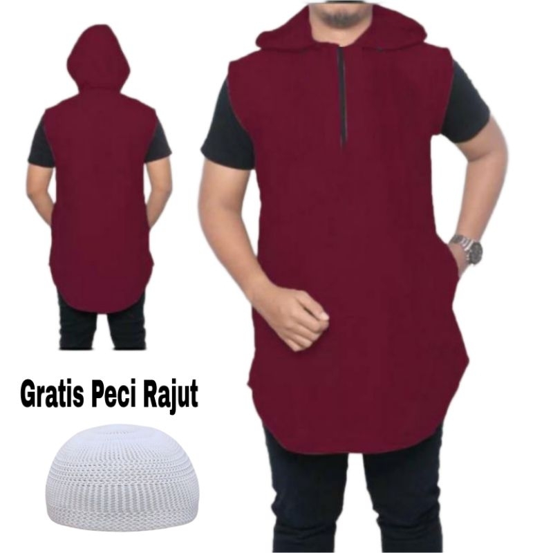 ROSAL Zipper / Jaket Rompi sholat Pria Polos Premium Bahan Tebal / Koko Rosal Jumbo Big Size / Rompi