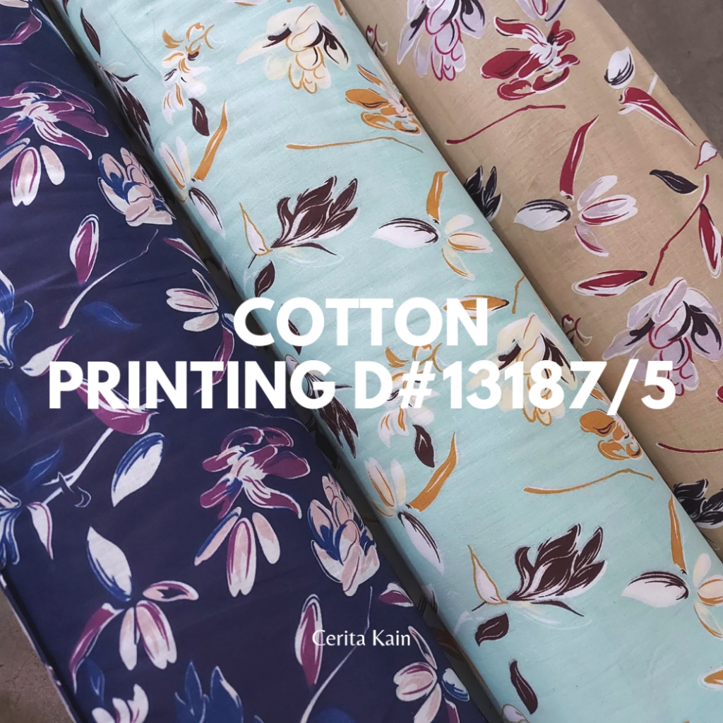 ECERAN 1 METER D#13187 KAIN KATUN JEPANG PRINTING MOTIF BUNGA ABSTRAK