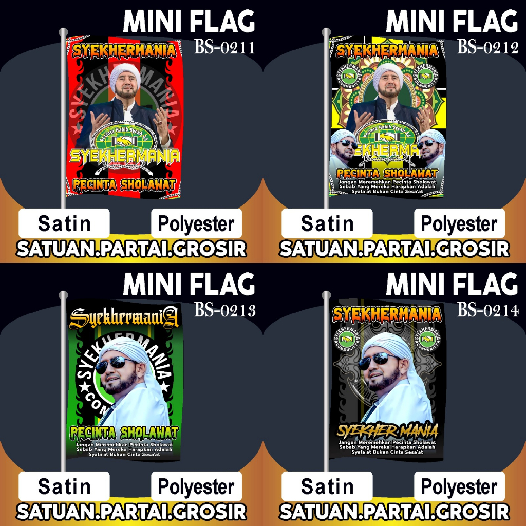 Ready Stok Bendera Syekhermania/Cetak Bendera Syekhermania/Bendera Shalawat