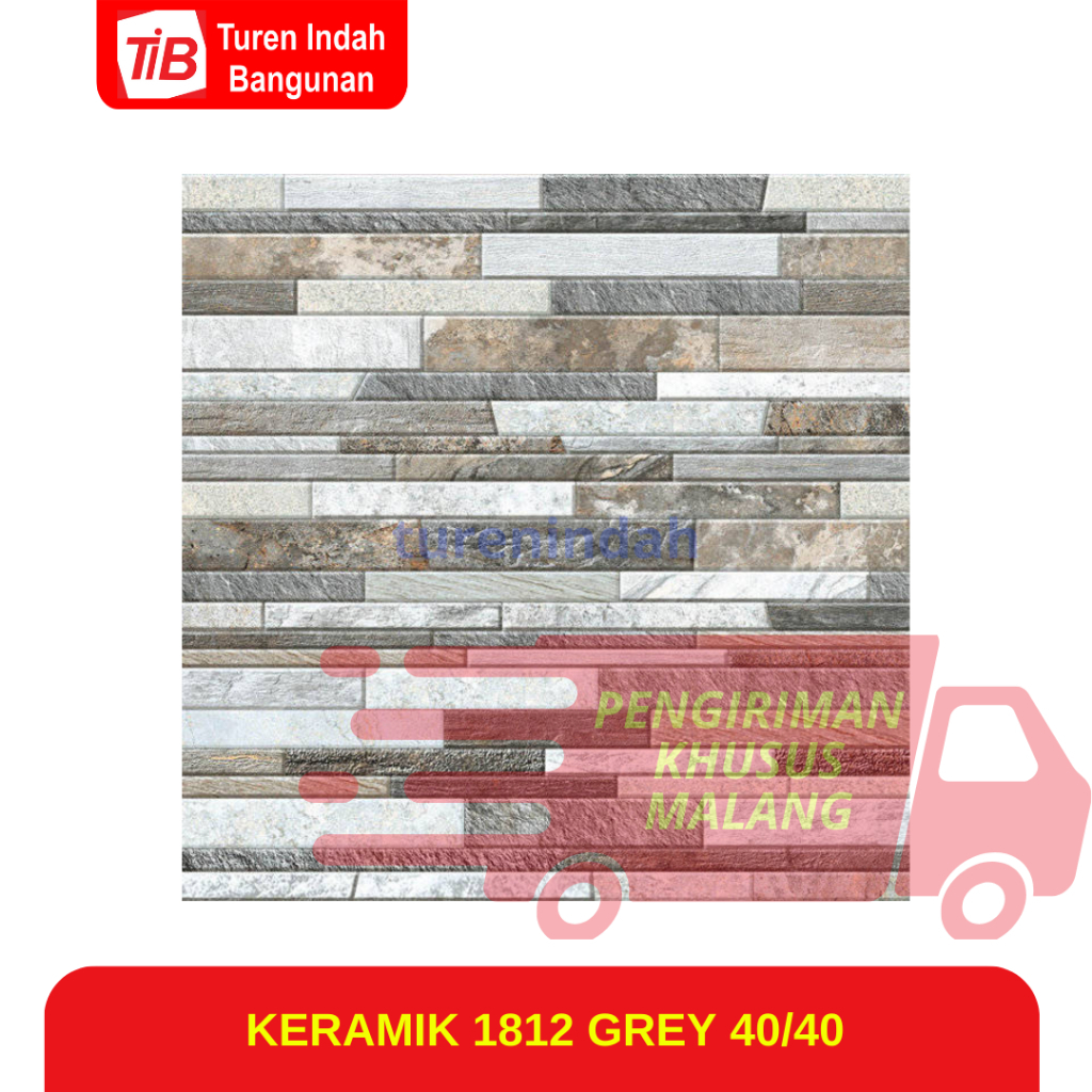 TIB - KERAMIK 1812 GREY 40X40 - KERAMIK LANTAI - KERAMIK LANTAI 40X40 - KERAMIK LANTAI TERAS - KERAM