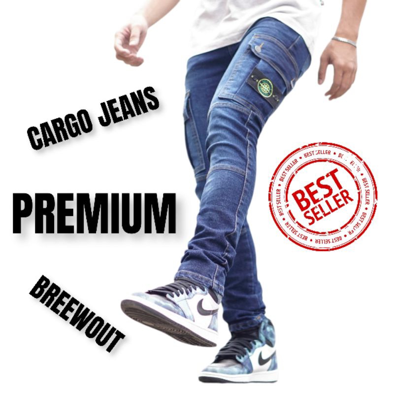 Celana kargo jeans pria / cargo Pants jeans celana jeans cargo panjang pria celana Cargo cowok jeans