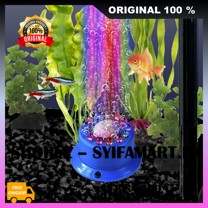 Lampu LED RGB Aerator Aquarium Lampu Led Aquarium Alat Gelembung Udara Aquarium RGB 100% ORIGINAL