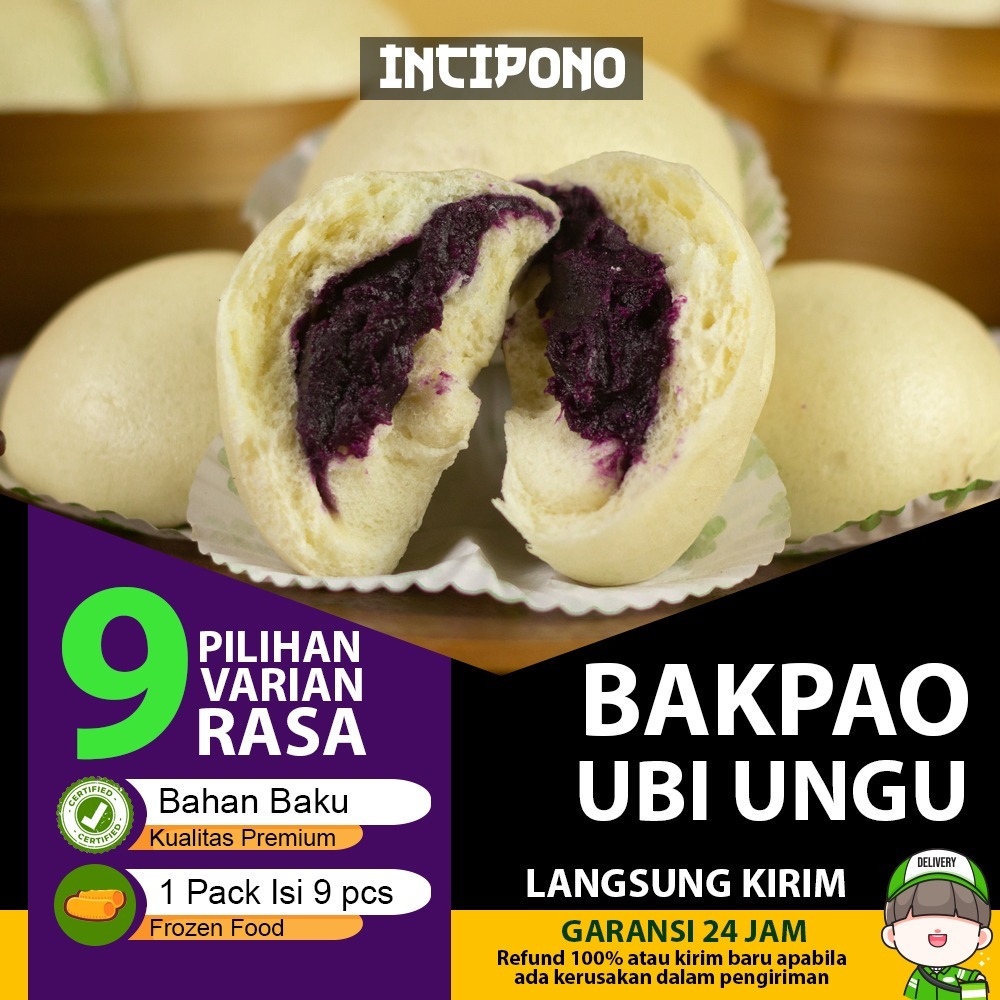 

Incipono Bakpao Ubi Ungu 1 Pack Isi 9 Pcs Frozen Food Halal Premium