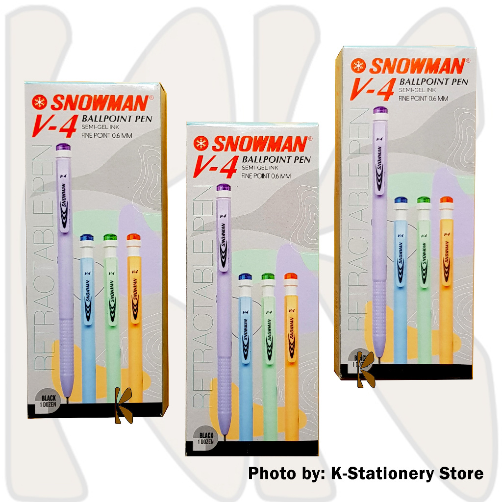 

[Lusin] Bolpen Snowman Ballpoint Pen V-4 Semi Gel [Lusin]