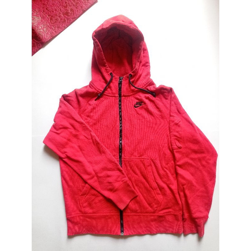 Hoodie Zipper Nike merah